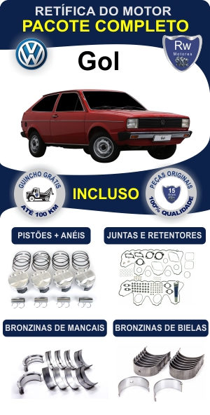 Retífica de motor Volkswagen Gol CHT pacote completo Rw Motores
